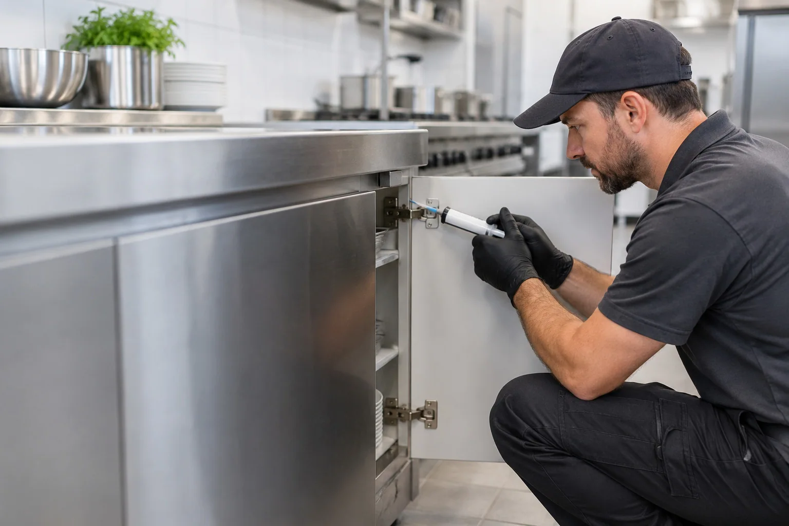 Cockroach Control carried out by a professional pest-control technician